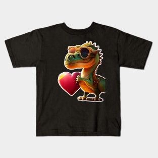 The Heart-Stealing T-Rex Valentine's Day Tee Kids T-Shirt
